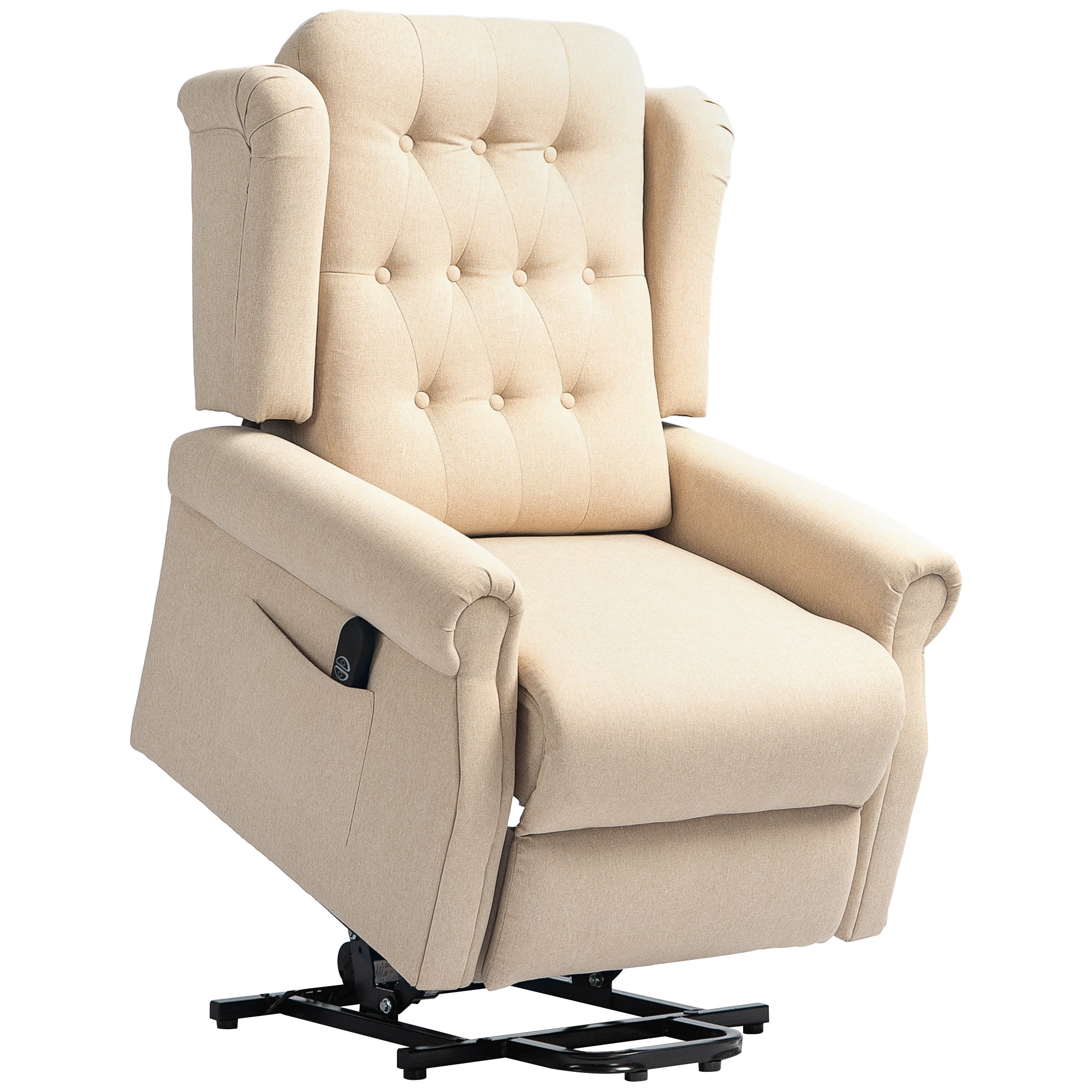 HOMCOM 45° Lifting Riser and Recliner Armchair - Beige